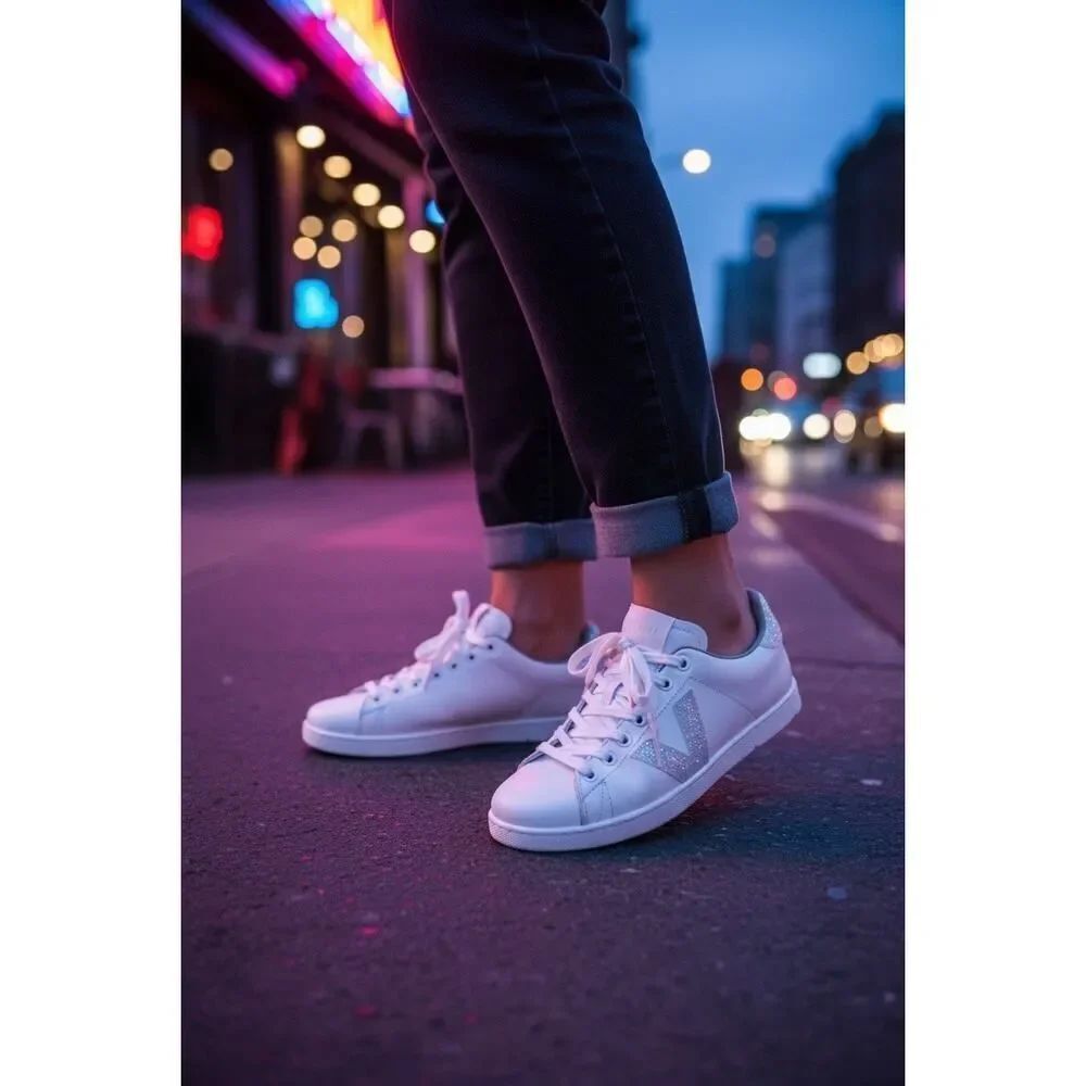 Victoria Tenis Leather & Glitter V women’s sneakers, EU size 41, US size 10.5